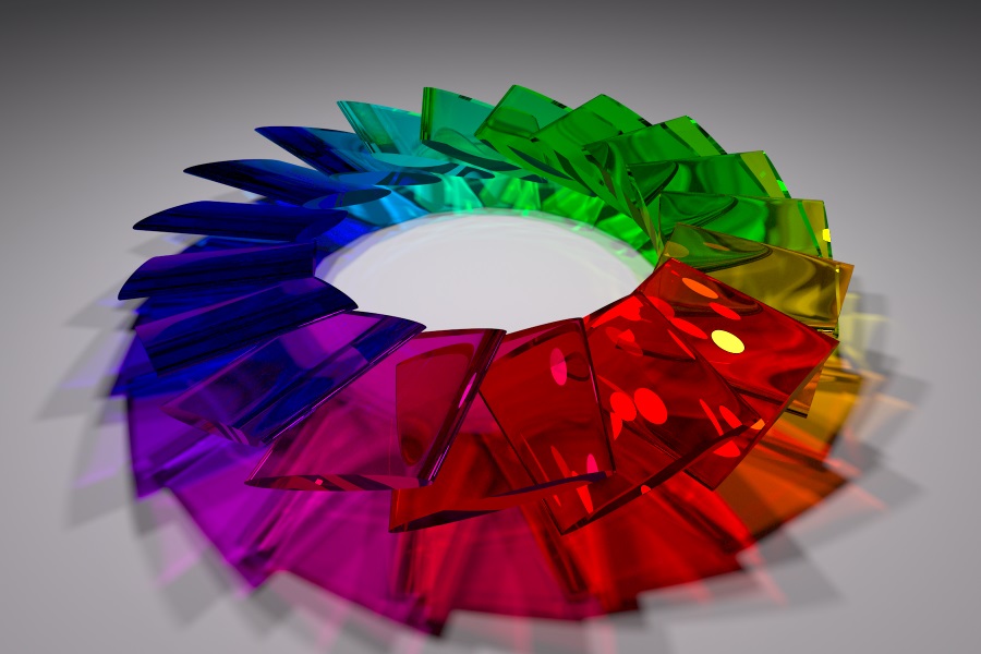Profile image; rendered glass discs